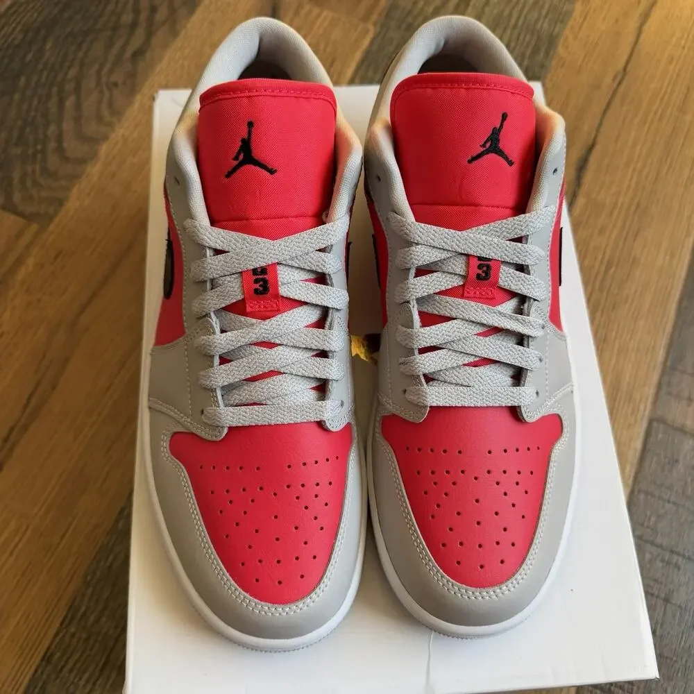 Nike Air Jordan 1 Low Light Iron Ore Black Siren Red Womens 11 DC0774-060